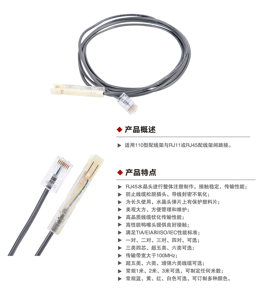 110转RJ45语音跳线1