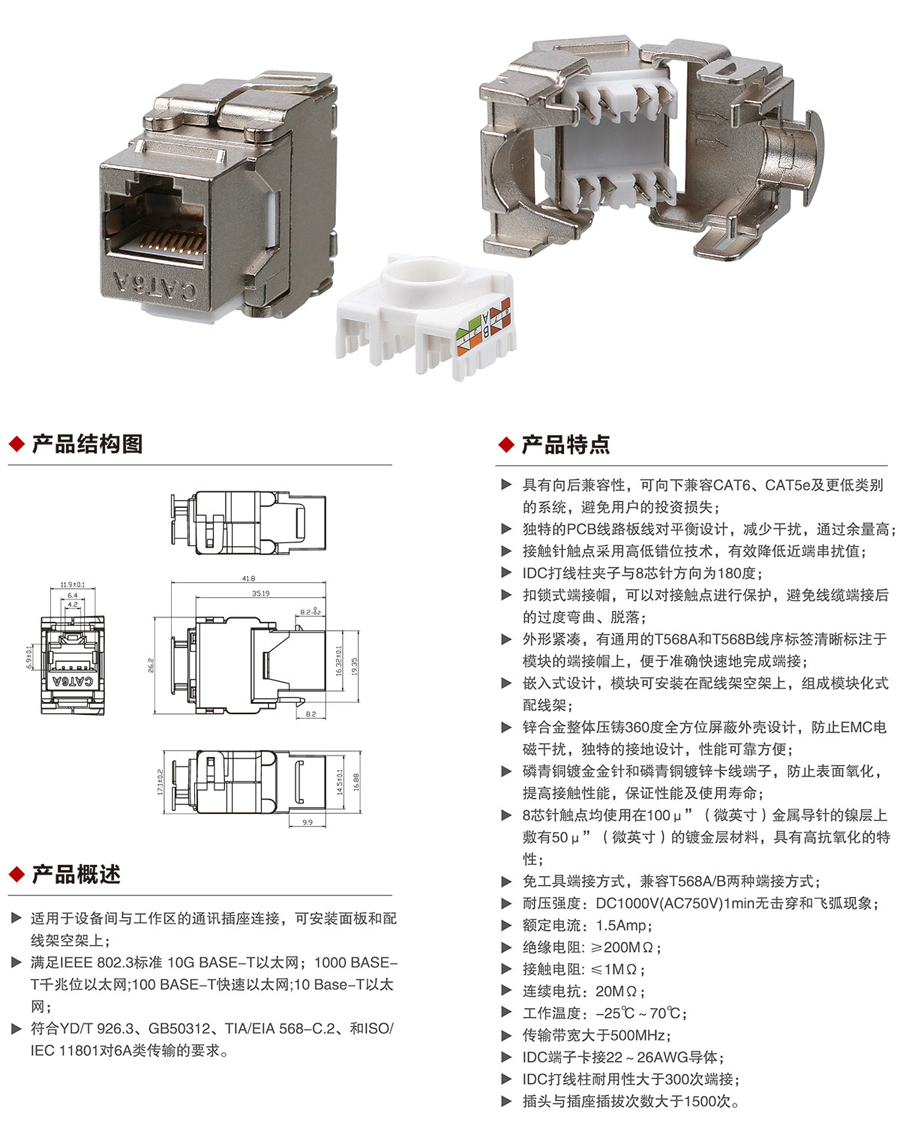 超六类屏蔽模块1