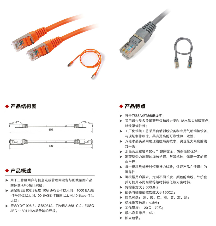 超六类屏蔽跳线1