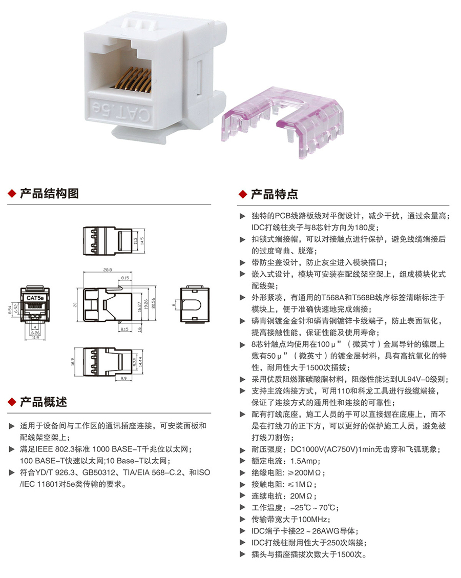 超五类非屏蔽模块1