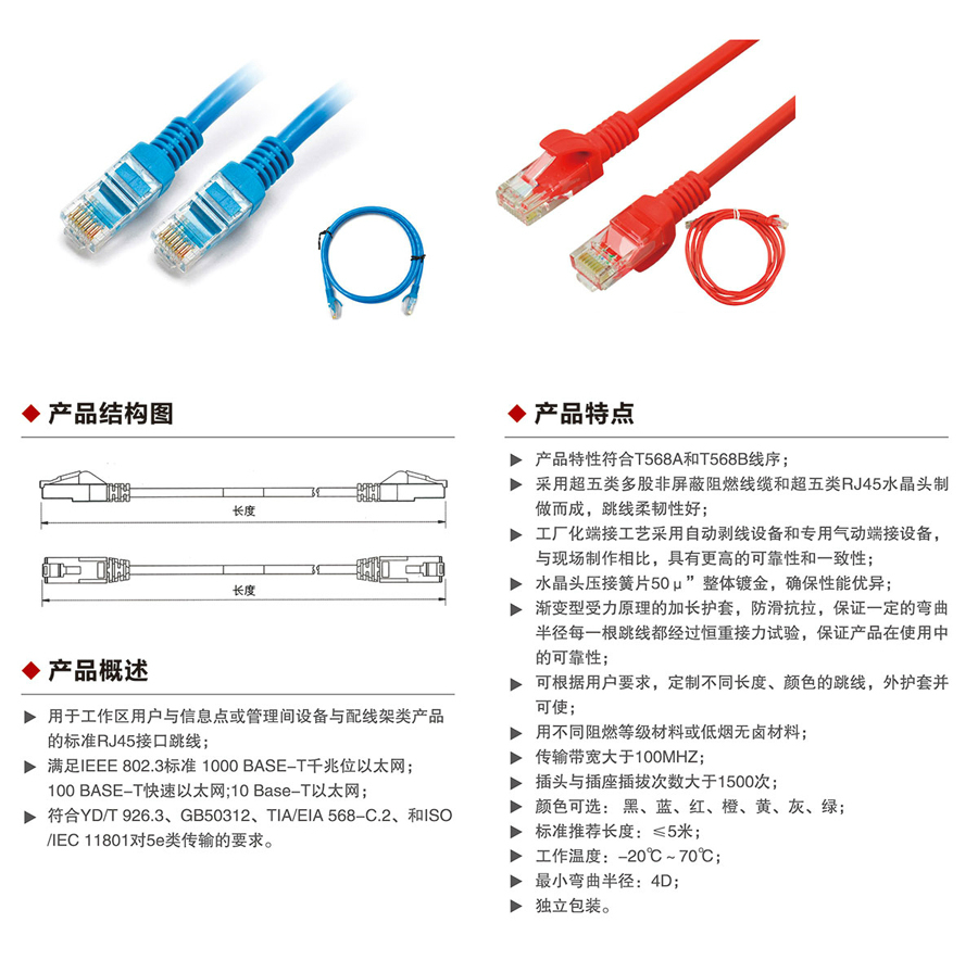 超五类非屏蔽跳线1