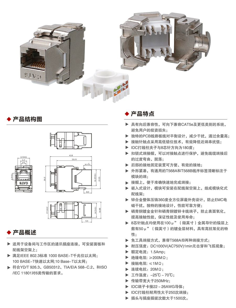 六类非屏蔽模块1