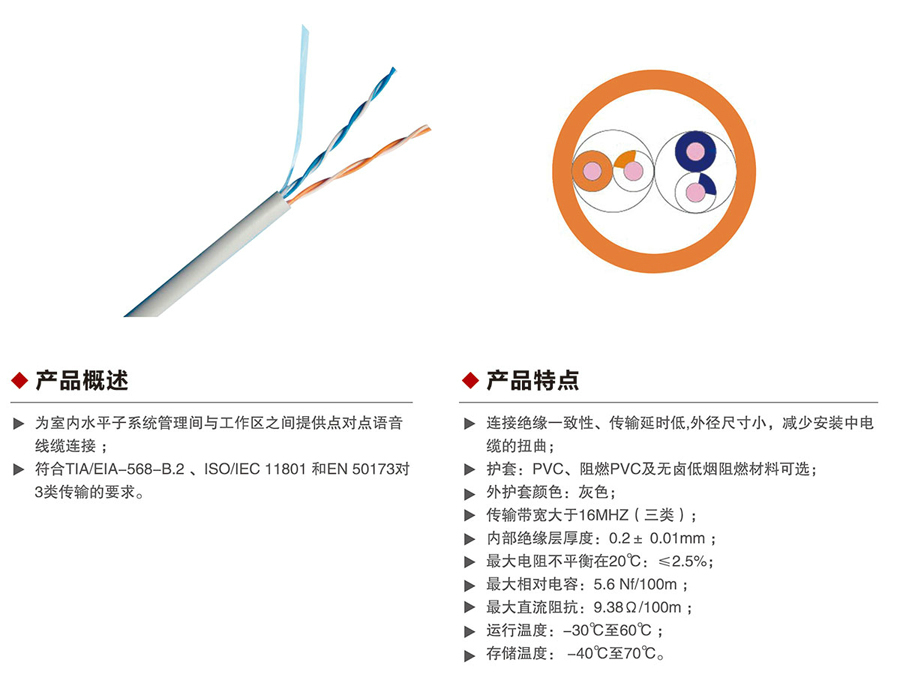 三类2对双绞线1